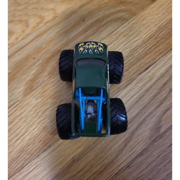 Hot Wheels Monster Jam Avenger Monster Truck Green Blue Chassis Flames Loose - Picture 5 of 9
